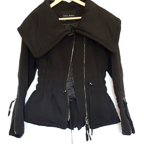Zara Women's Med Black Light Quilted Jacket Coat - Picture 1 of 11